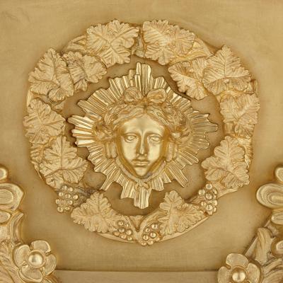 Pair of monumental gilt bronze and glass floor standing candelabra