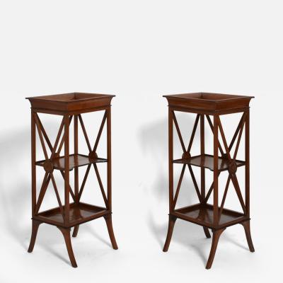 Pair of neoclassical mahogany bedside tables 1960s 