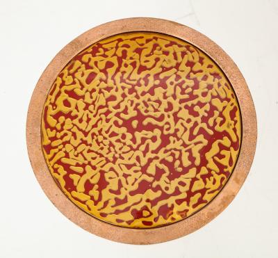 Pair of nesting tables with lacquered wood top