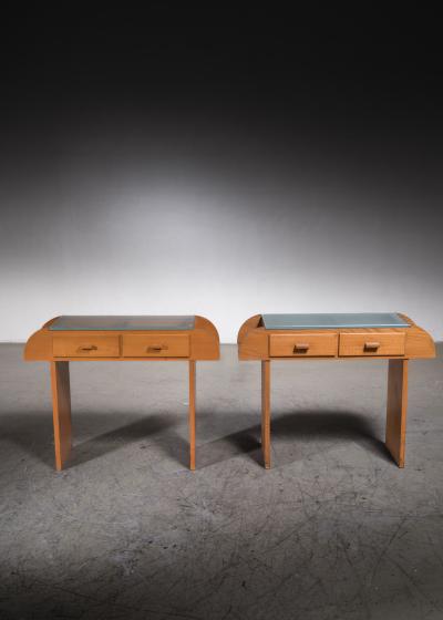 Pair of nightstands with glass top