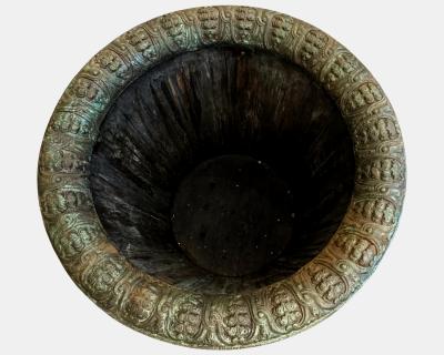 Pair of orange tree planters in oak iron and cast iron France circa 2020