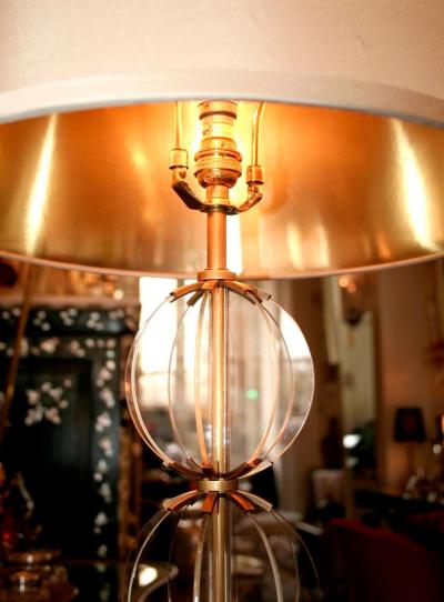 Pair of orb lamps large 