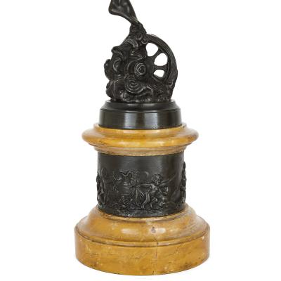 Pair of patinated bronze figures after Giambologna