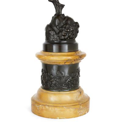 Pair of patinated bronze figures after Giambologna