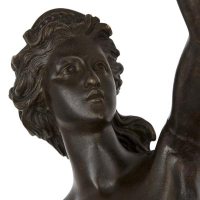 Pair of patinated bronze sculptures after Giambologna