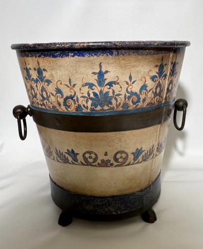 Pair of planters in painted sheet metal France circa 1930 1940