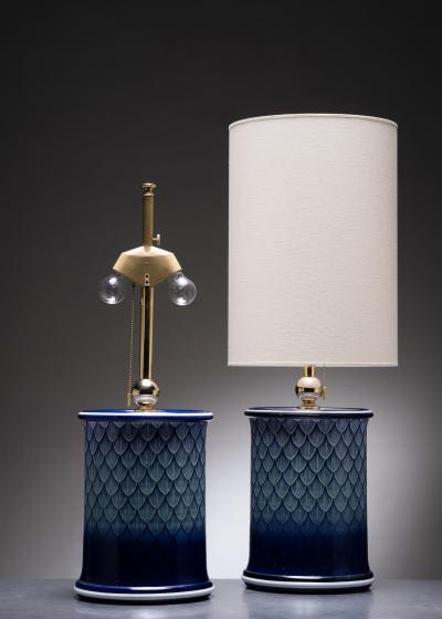 Pair of porcelain table lamps