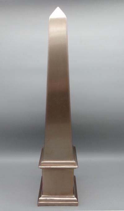 Pair of pyramid lamps in folded stainless steel Paris France circa 1980