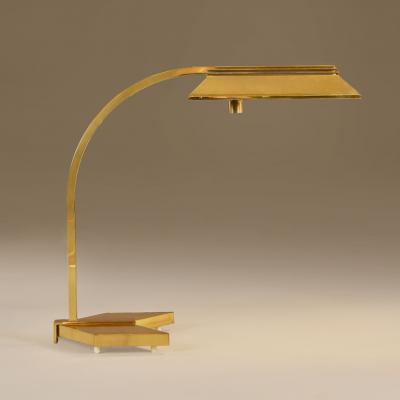 Pair of rare American 1970s Cassela brass desk lamps