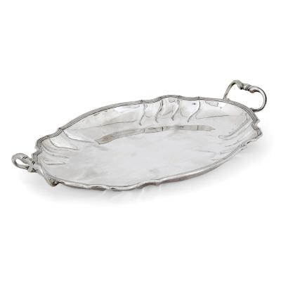 Pair of rare Danish eighteenth century silver soup tureens with trays