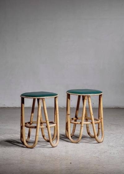 Pair of rattan stools