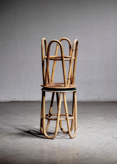 Pair of rattan stools