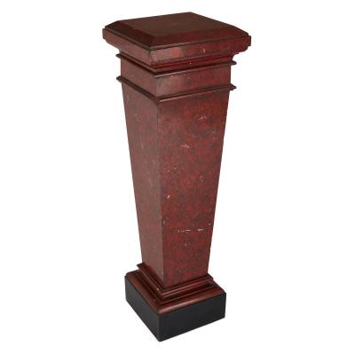 Pair of red marble pedestals in the Neoclassical style