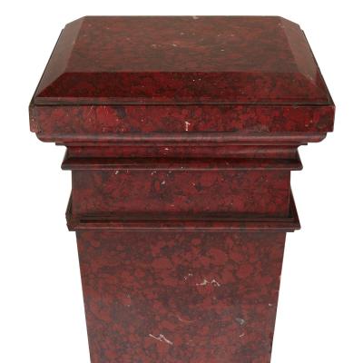 Pair of red marble pedestals in the Neoclassical style