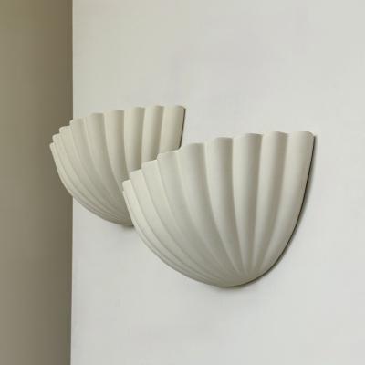 Pair of shell form wall lights mid late 20th century