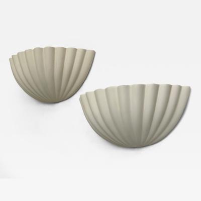 Pair of shell form wall lights mid late 20th century