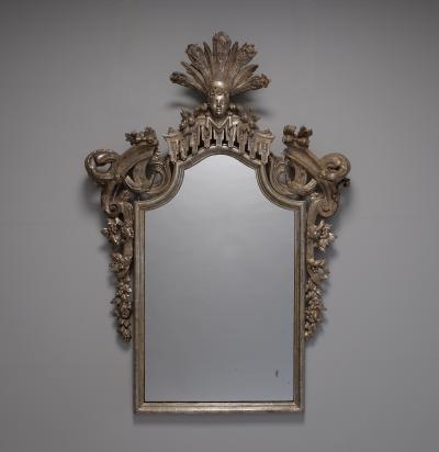 Pair of silver gilded Venetian mirrors