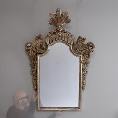 Pair of silver gilded Venetian mirrors
