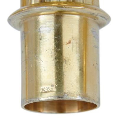 Pair of silver gilt 3 branch candelabra