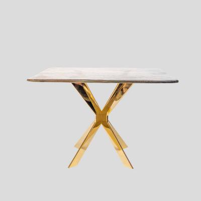 Pair of smoke amber glass gold plated metal base side tables