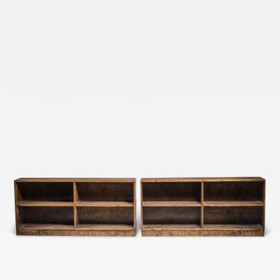 Pair of stained birch bookcases