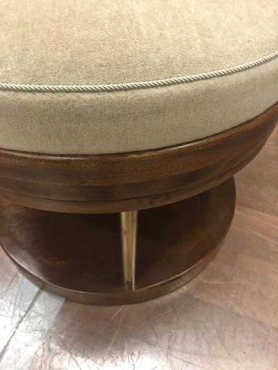 Pair of stunning French modernist barrel swivel arm chairs