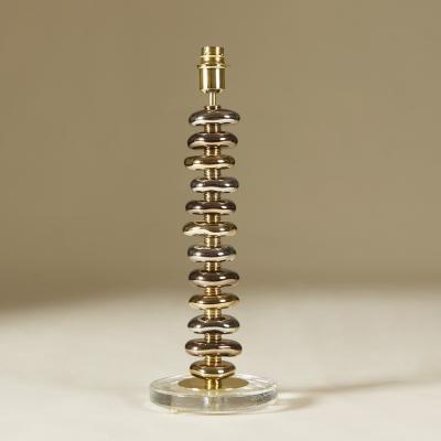 Pair of tall Murano glass metallic and brass Pebble table lamps