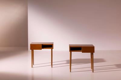 Pair of teak bedside tables Italy 1950s