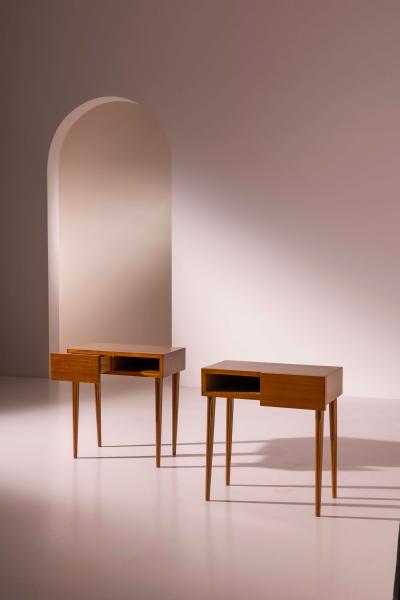 Pair of teak bedside tables Italy 1950s