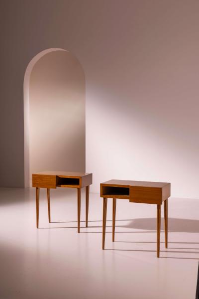 Pair of teak bedside tables Italy 1950s