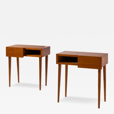 Pair of teak bedside tables Italy 1950s