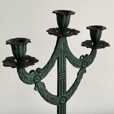 Pair of three arm candelabras probably Norway or Sweden early 20th century