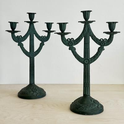 Pair of three arm candelabras probably Norway or Sweden early 20th century