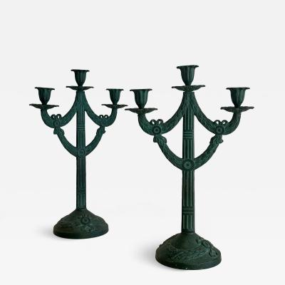 Pair of three arm candelabras probably Norway or Sweden early 20th century