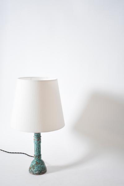 Pair of turquoise and brown lamps 