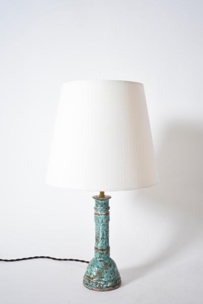 Pair of turquoise and brown lamps 