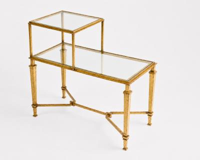Pair of two tiered end tables by Robert Thibier Paris France circa 1960