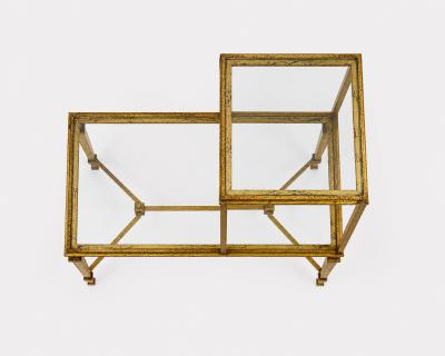 Pair of two tiered end tables by Robert Thibier Paris France circa 1960