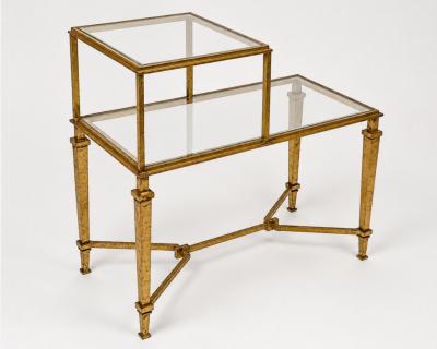 Pair of two tiered end tables by Robert Thibier Paris France circa 1960