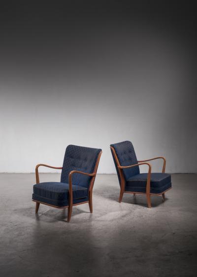 Pair of upholstered armchairs