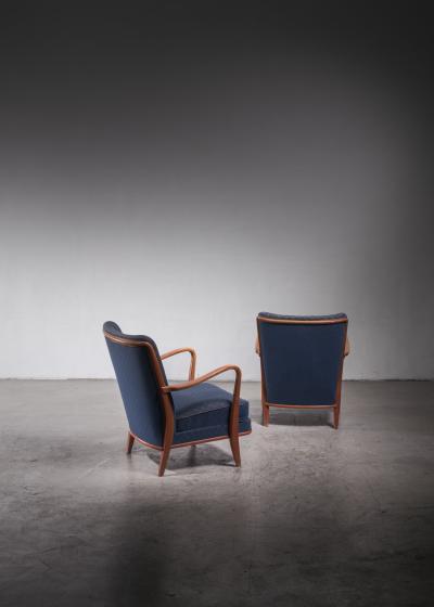 Pair of upholstered armchairs