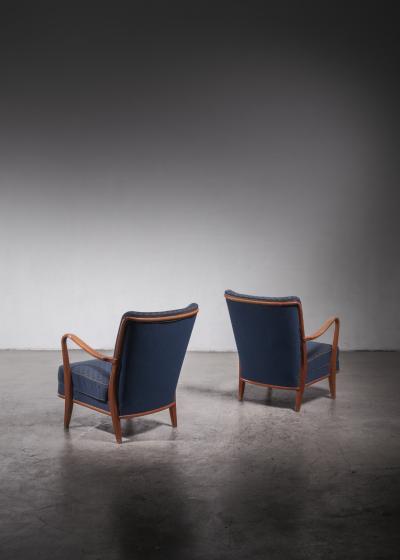 Pair of upholstered armchairs