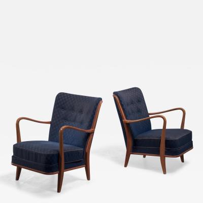 Pair of upholstered armchairs