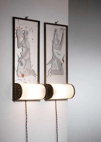 Pair of wall lamps