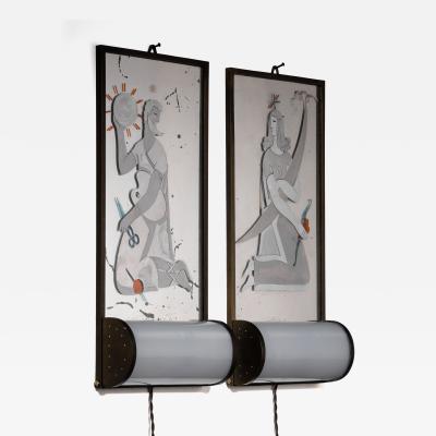 Pair of wall lamps