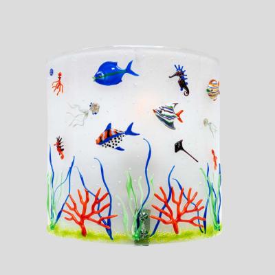 Pair of white colour Murano glass aquarium wall lights