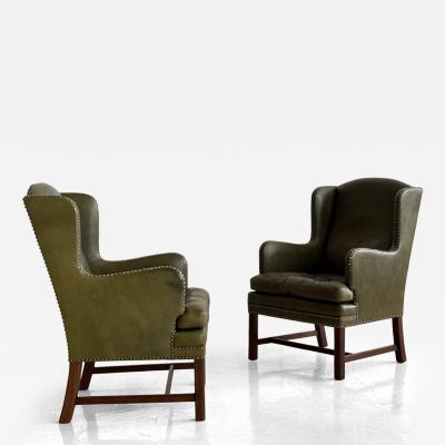 Pair of wingback armchairs Sweden 1950s