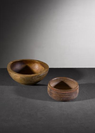 Pair of wooden folk art bowls