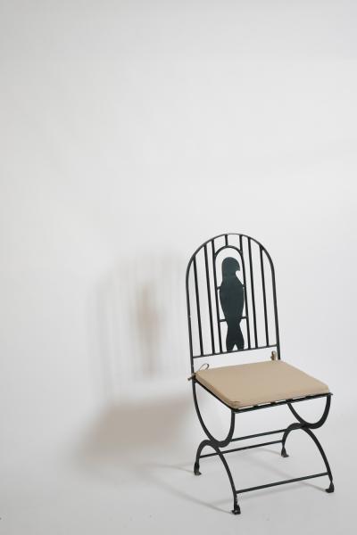 Pair of wrought iron bird cage chairs 1960s 