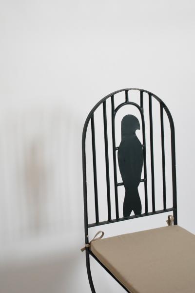 Pair of wrought iron bird cage chairs 1960s 